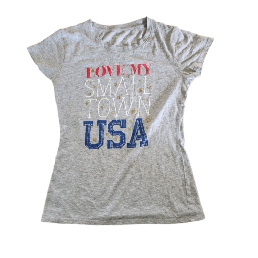 Gold Crush America Fitted Small Short Sleeve Tee Small Town
